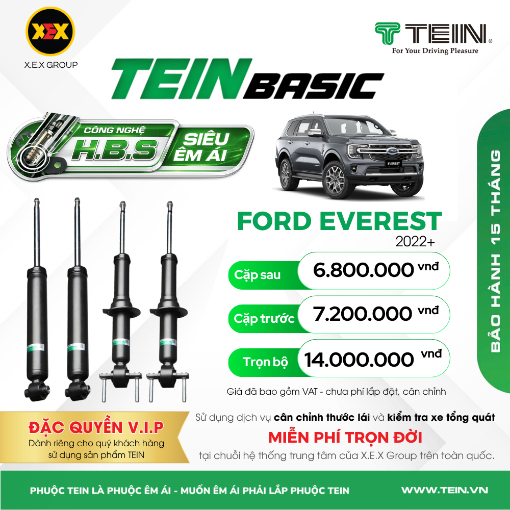 GIẢM XÓC CHO XE FORD EVEREST (2019-2021) TEIN BASIC