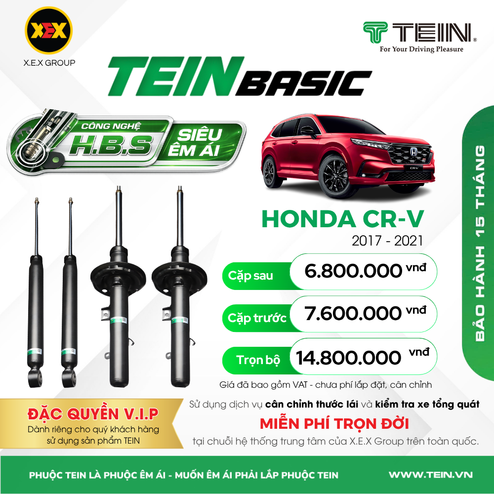 GIẢM XÓC CHO XE HONDA CR-V RW (2017-2021) TEIN BASIC