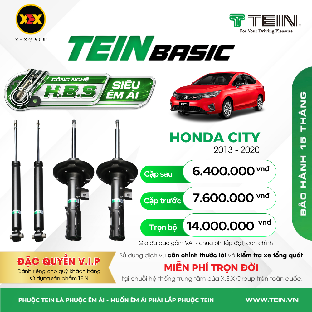 GIẢM XÓC HONDA CITY (2013+) – TEIN BASIC