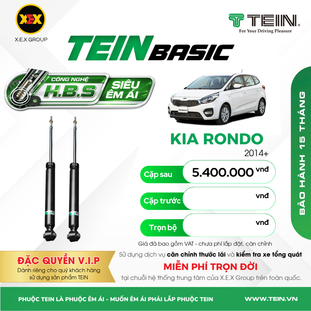 GIẢM XÓC CHO XE KIA RONDO (2014+) TEIN BASIC