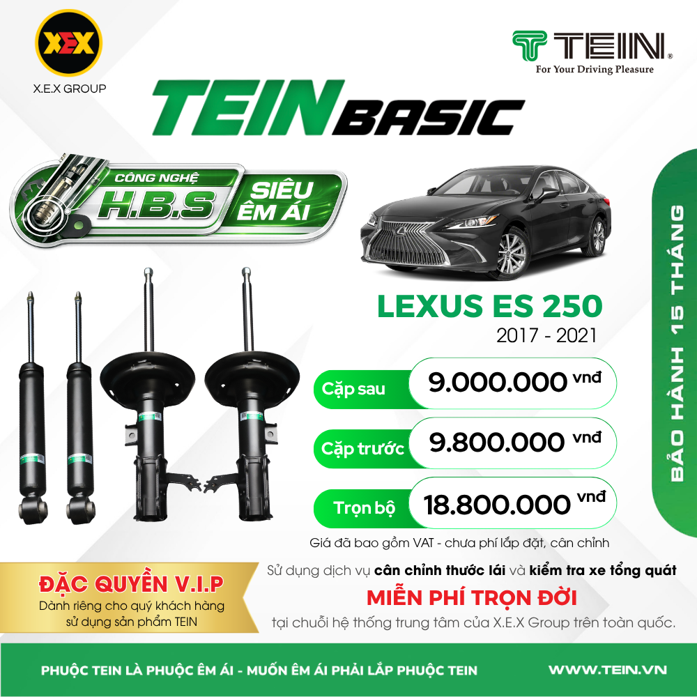 GIẢM XÓC CHO XE LEXUS ES250 (2017-2021) TEIN BASIC