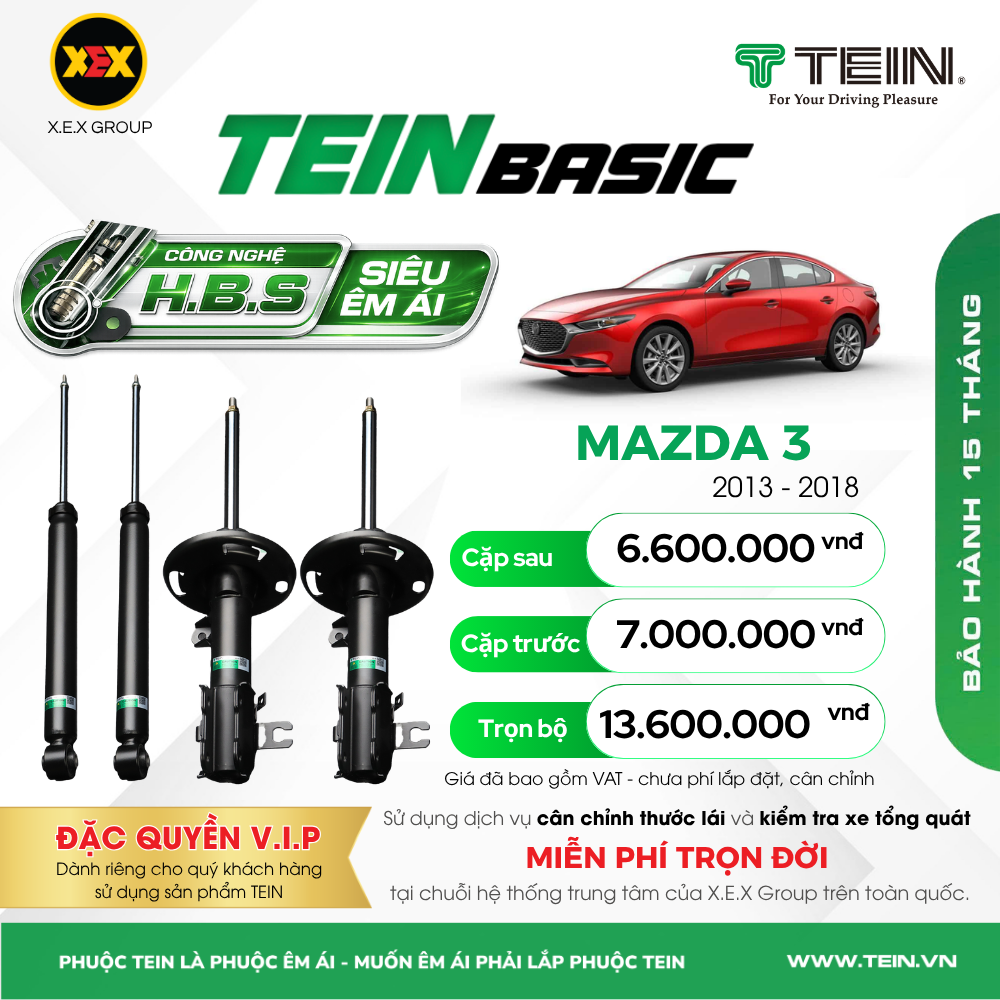 GIẢM XÓC CHO XE MAZDA 3 (2013+) TEIN BASIC