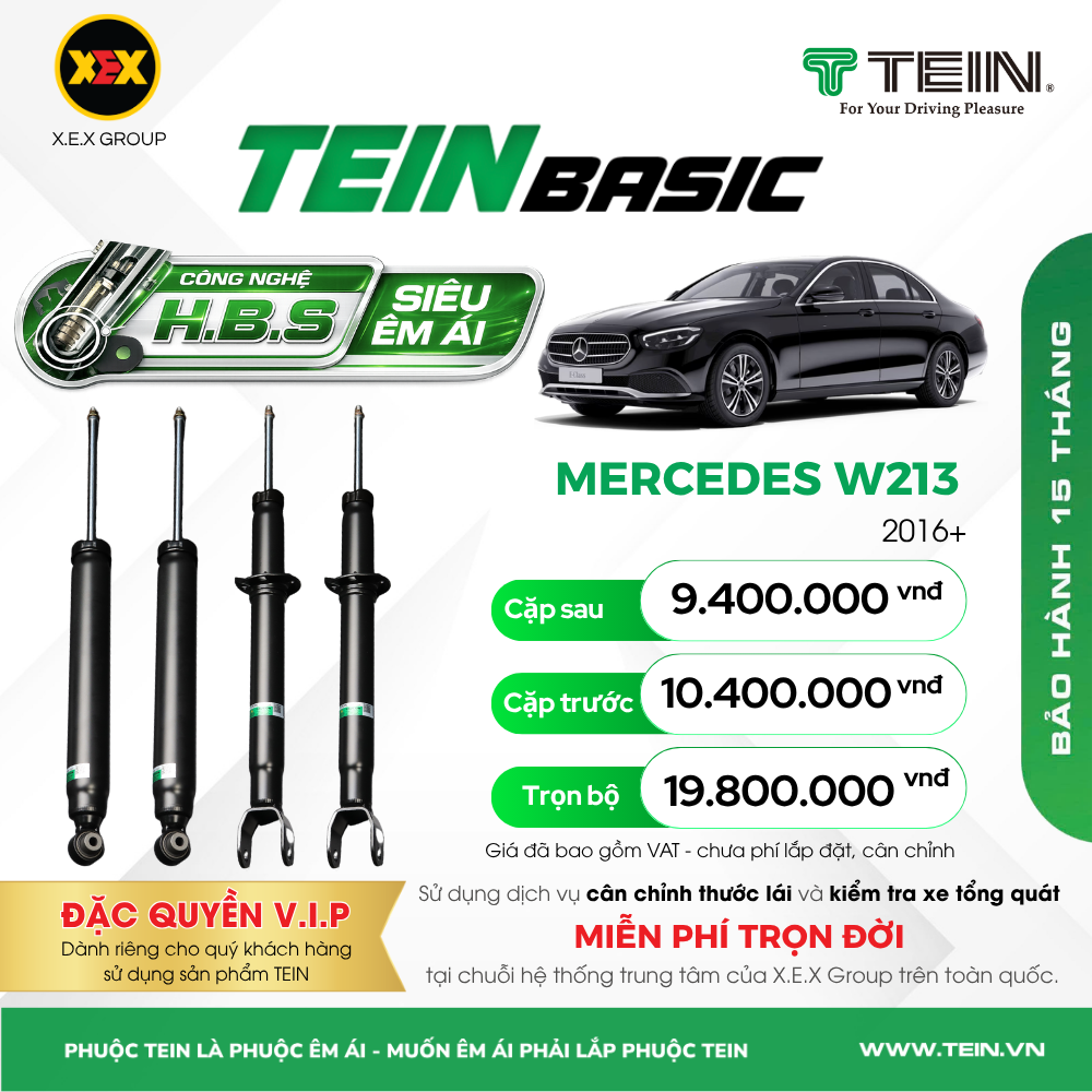 GIẢM XÓC MERCEDES W213 – E200, E250, E300 (2016+) TEIN BASIC