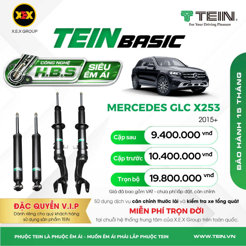 GIẢM XÓC MERCEDES GLC-CLASS X253 – GLC200, GLC250, GLC300 (2015+) TEIN BASIC