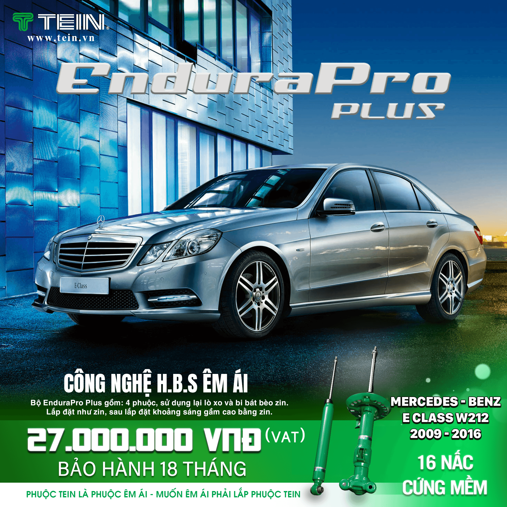 GIẢM XÓC CHO XE MERCEDES E-CLASS W212 – E200, E250, E300 (2009-2016) TEIN ENDURAPRO PLUS
