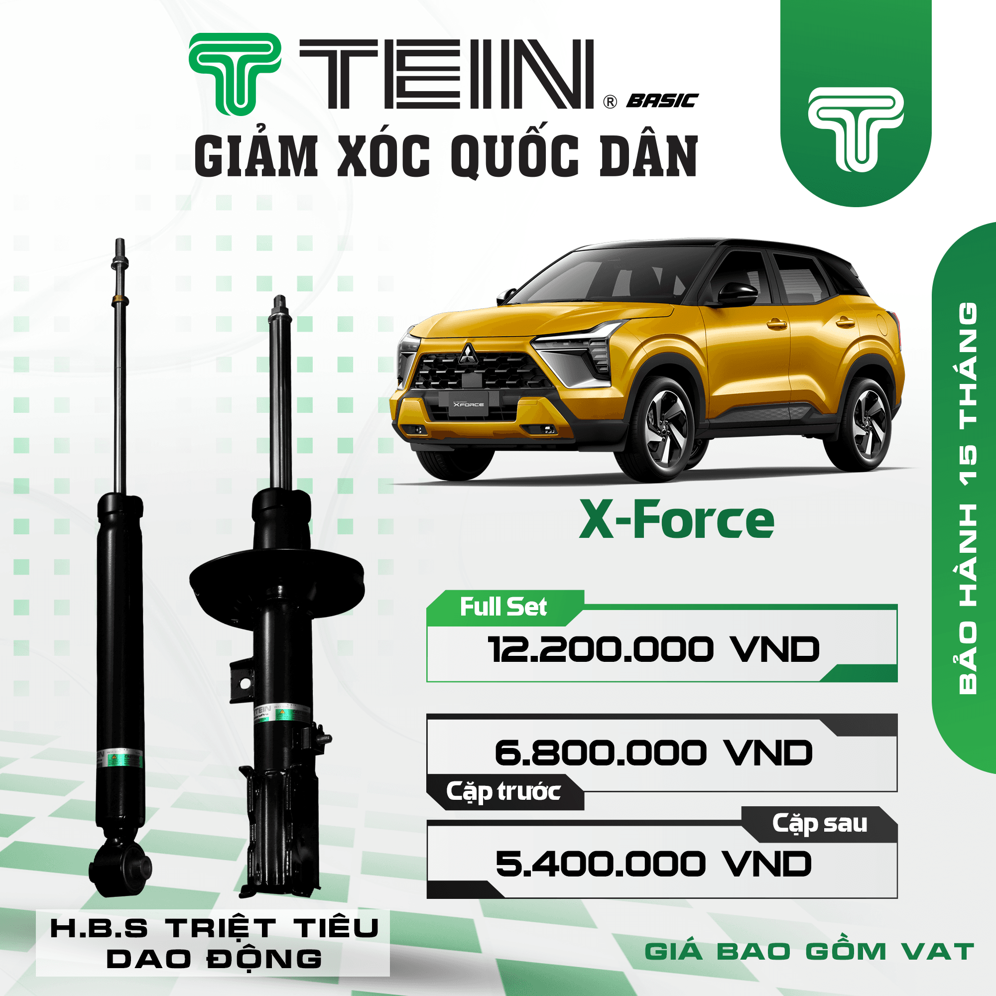 GIẢM XÓC CHO XE MITSUBISHI XFORCE (2022+) TEIN BASIC