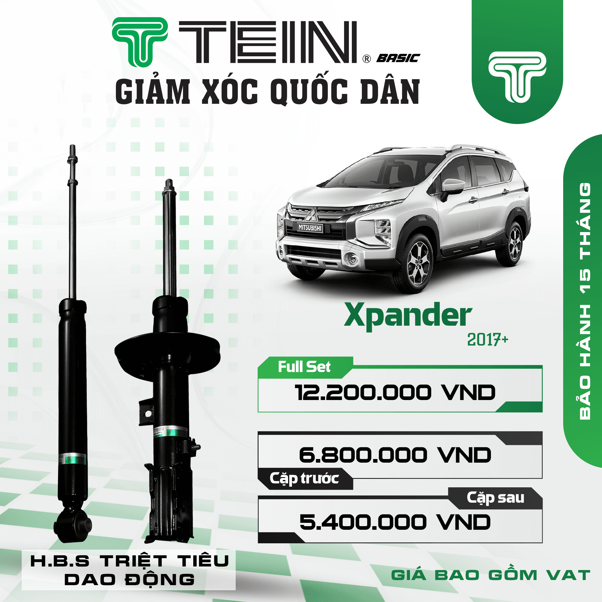 GIẢM XÓC CHO XE MITSUBISHI XPANDER (2019+) TEIN BASIC