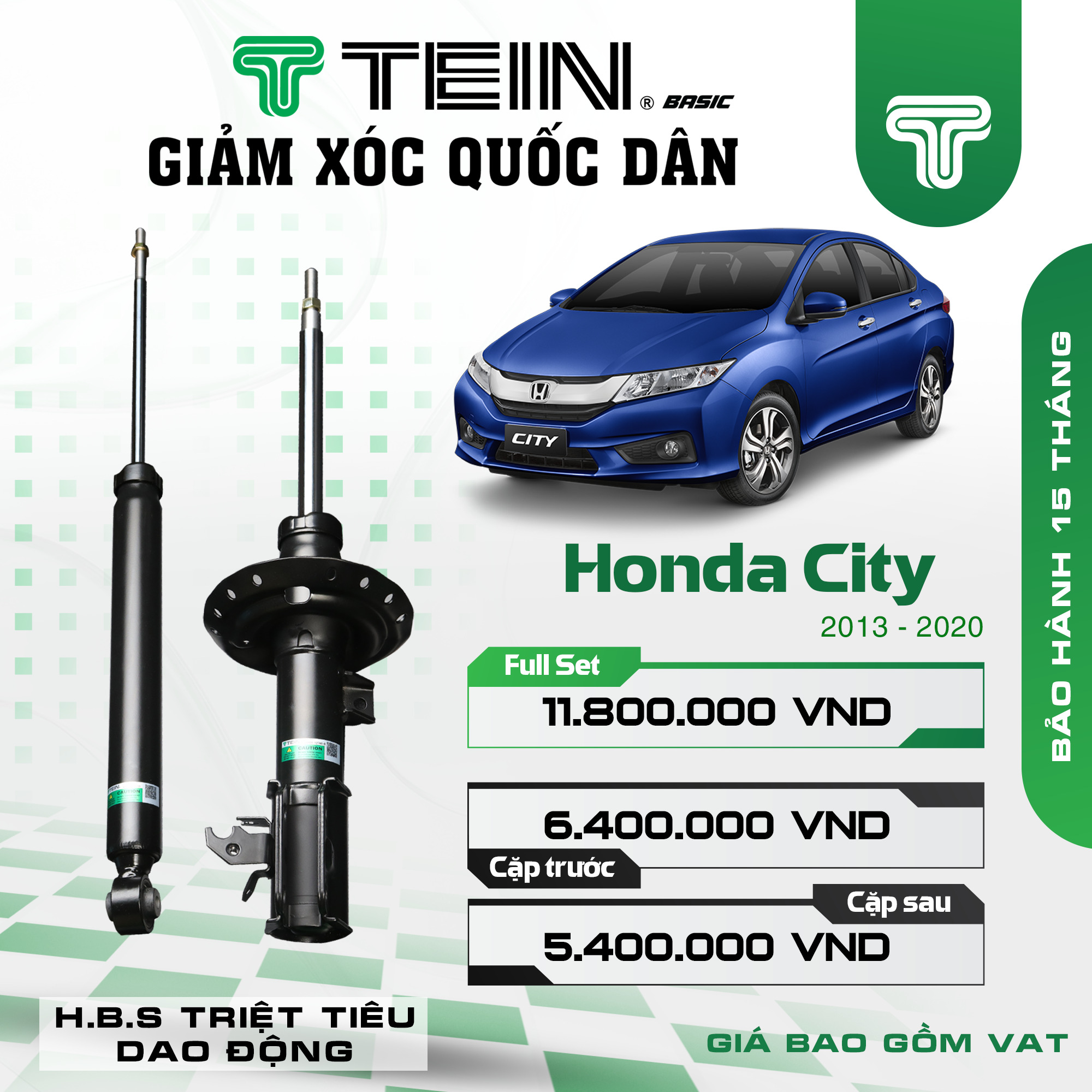 GIẢM XÓC HONDA CITY (2013+) – TEIN BASIC