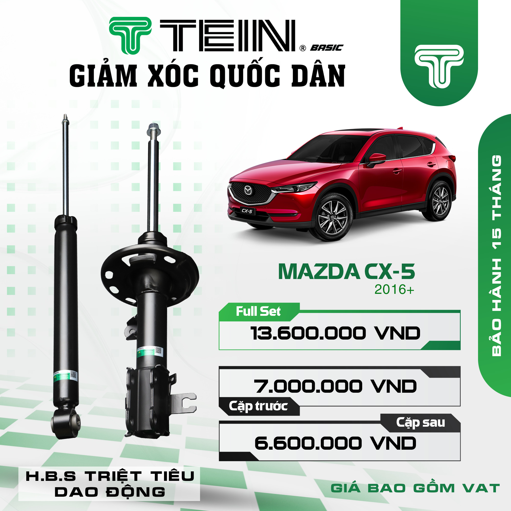 GIẢM XÓC CHO XE MAZDA CX-5 (2016+) TEIN BASIC