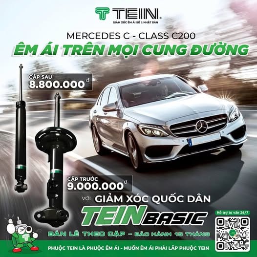 GIẢM XÓC CHO XE MERCEDES C-CLASS W204 – C200, C250, C300 (2007-2015) TEIN BASIC