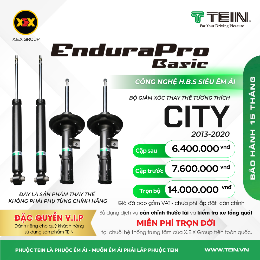 GIẢM XÓC THAY THẾ TƯƠNG THÍCH HONDA CITY (2013+) – TEIN BASIC