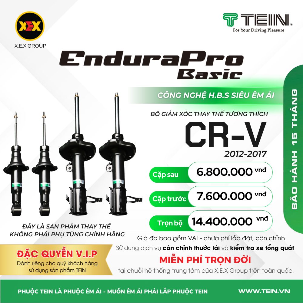 GiẢM XÓC THAY THẾ TƯƠNG THÍCH HONDA CR-V RM (2012-2017) TEIN BASIC