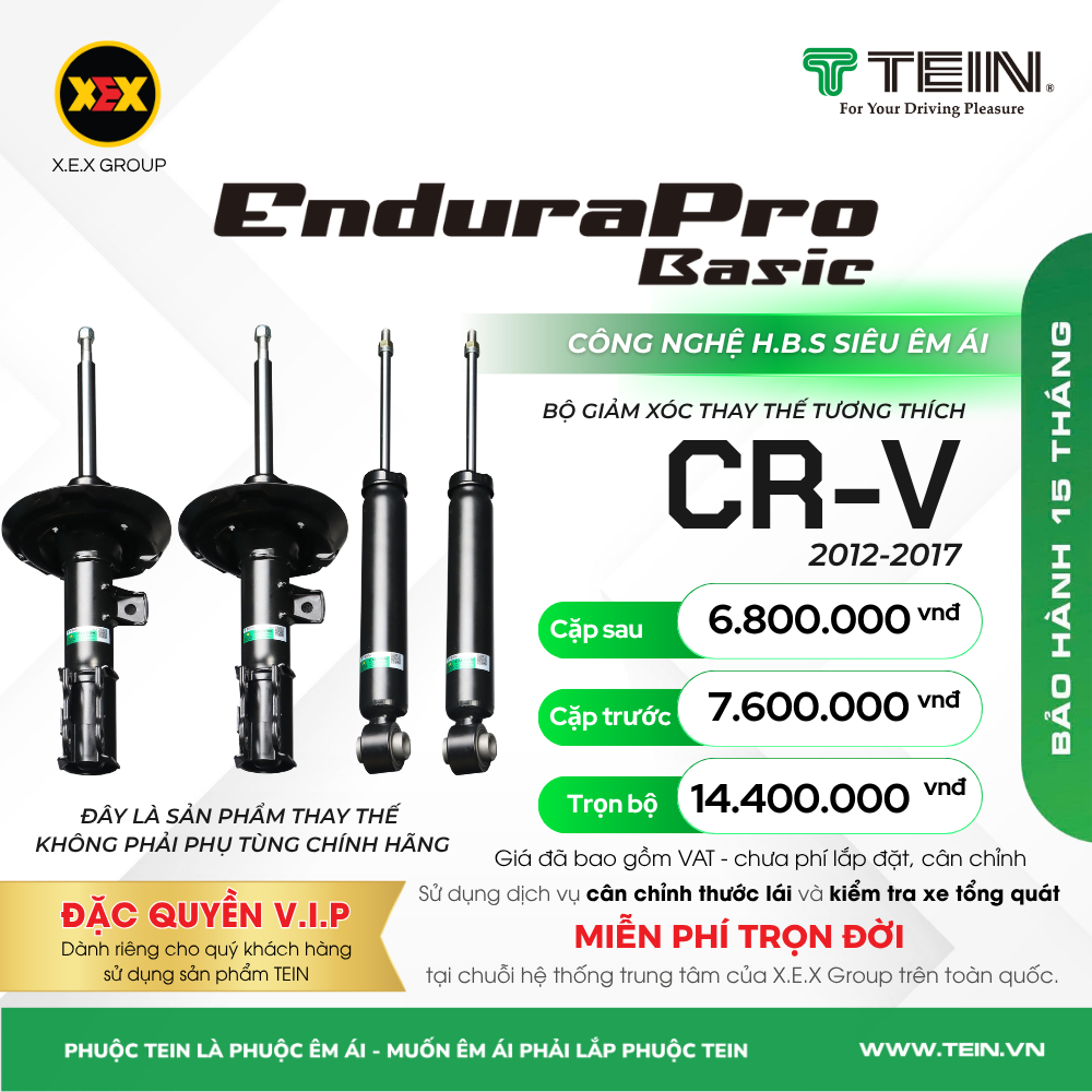 GiẢM XÓC THAY THẾ TƯƠNG THÍCH HONDA CR-V RM (2012-2017) TEIN BASIC