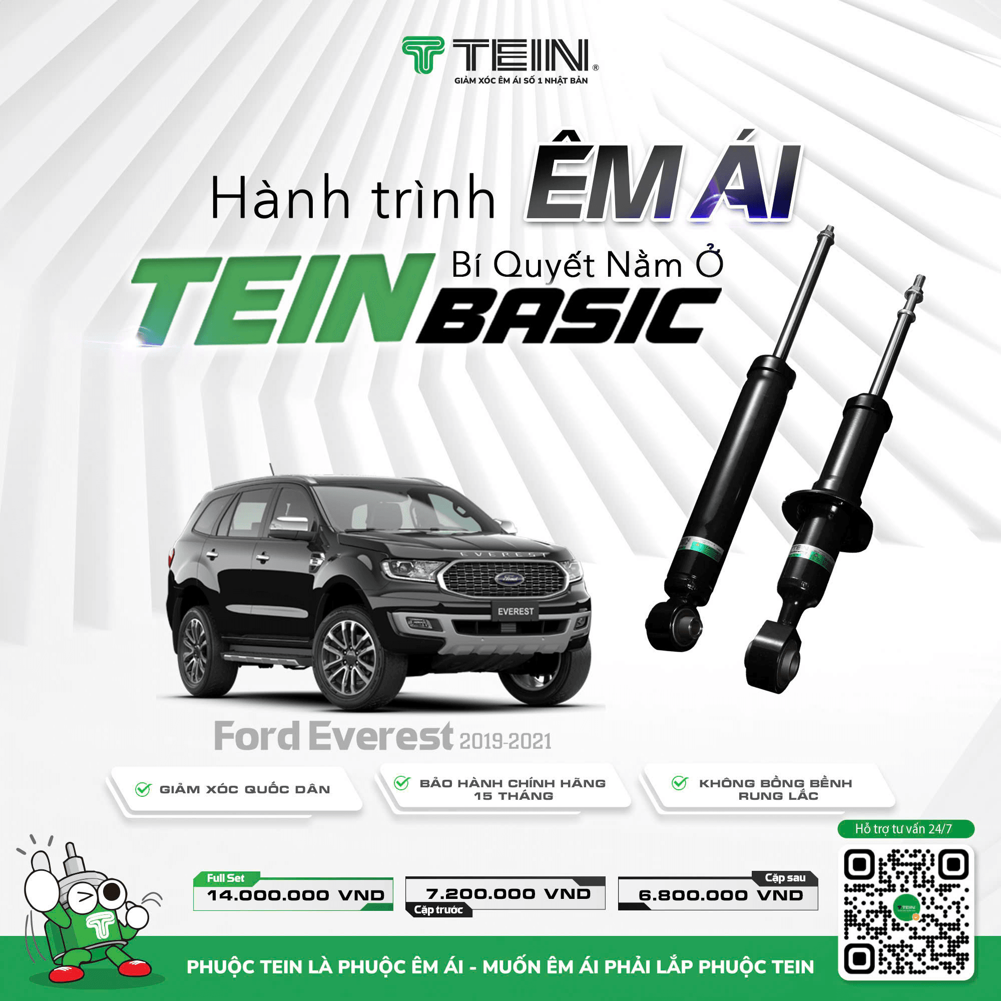 GIẢM XÓC CHO XE FORD EVEREST (2019-2021) TEIN BASIC