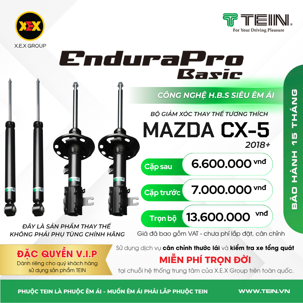 GIẢM XÓC THAY THẾ TƯƠNG THÍCH CHO XE MAZDA CX-5 (2016+) TEIN BASIC