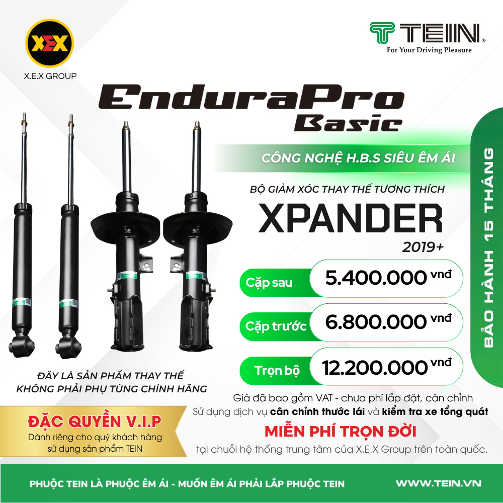 GIẢM XÓC THAY THẾ TƯƠNG THÍCH CHO XE MITSUBISHI XPANDER (2019+) TEIN BASIC