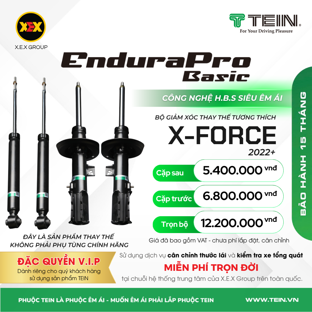 GIẢM XÓC THAY THẾ TƯƠNG THÍCH CHO XE MITSUBISHI X-FORCE (2022+) TEIN BASIC