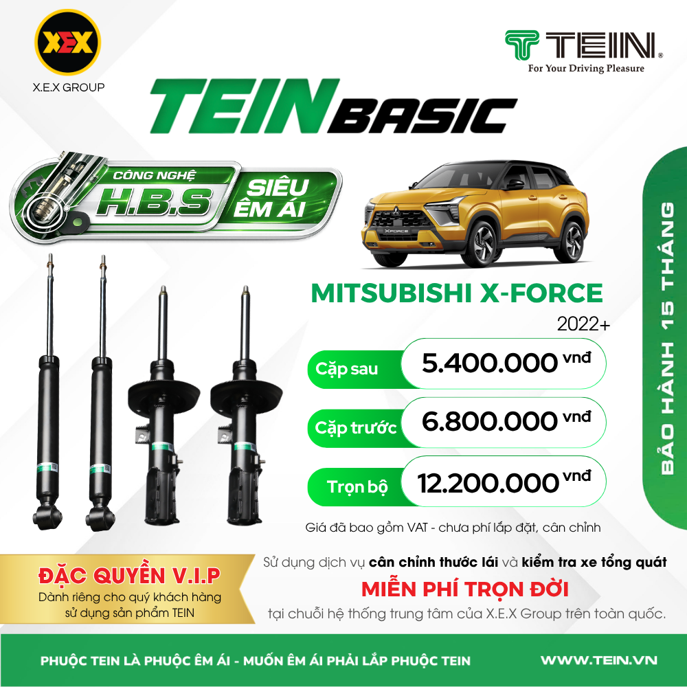 GIẢM XÓC CHO XE MITSUBISHI X-FORCE (2022+) TEIN BASIC