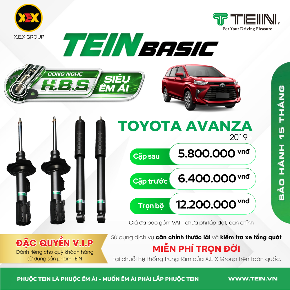 GIẢM XÓC TOYOTA AVANZA (2019+) TEIN BASIC