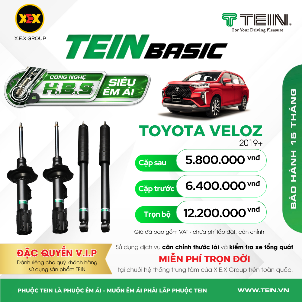 GIẢM XÓC TOYOTA VELOZ (2019+) TEIN BASIC