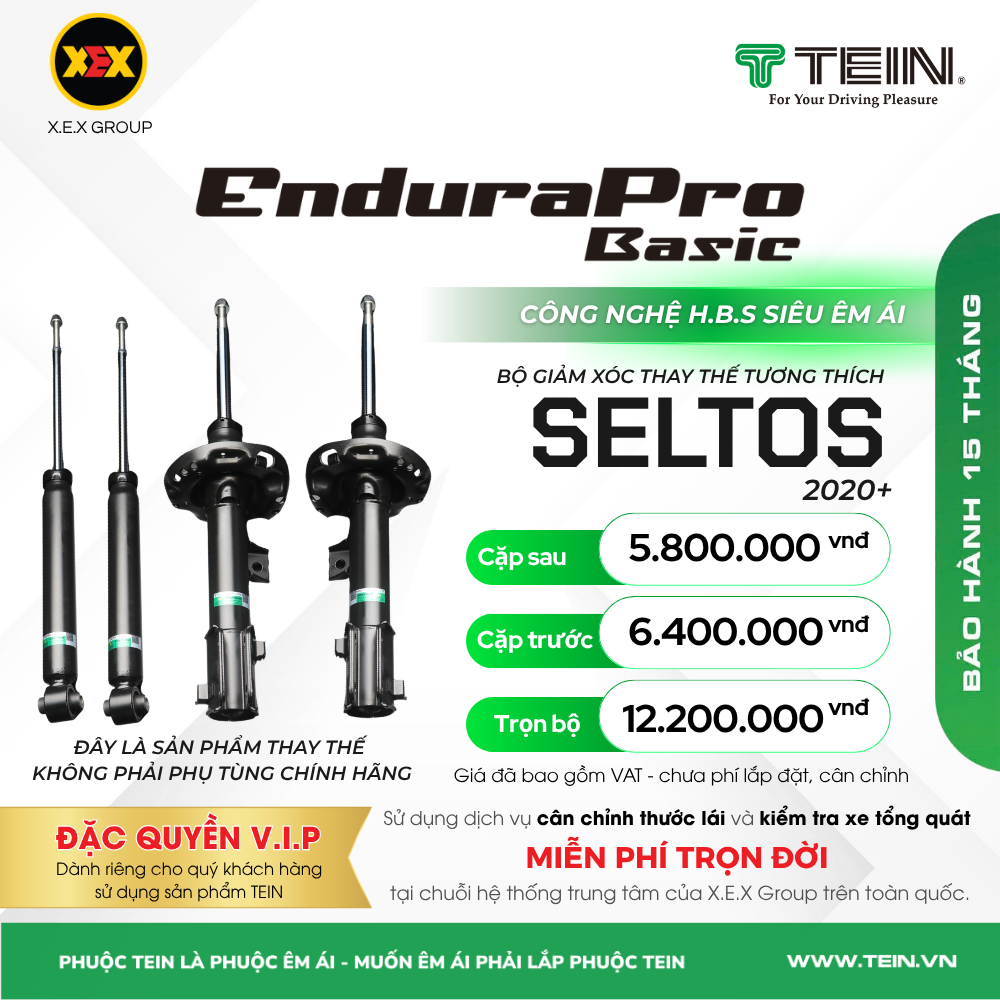 GIẢM XÓC THAY THẾ TƯƠNG THÍCH CHO XE KIA SELTOS (2019+) TEIN BASIC