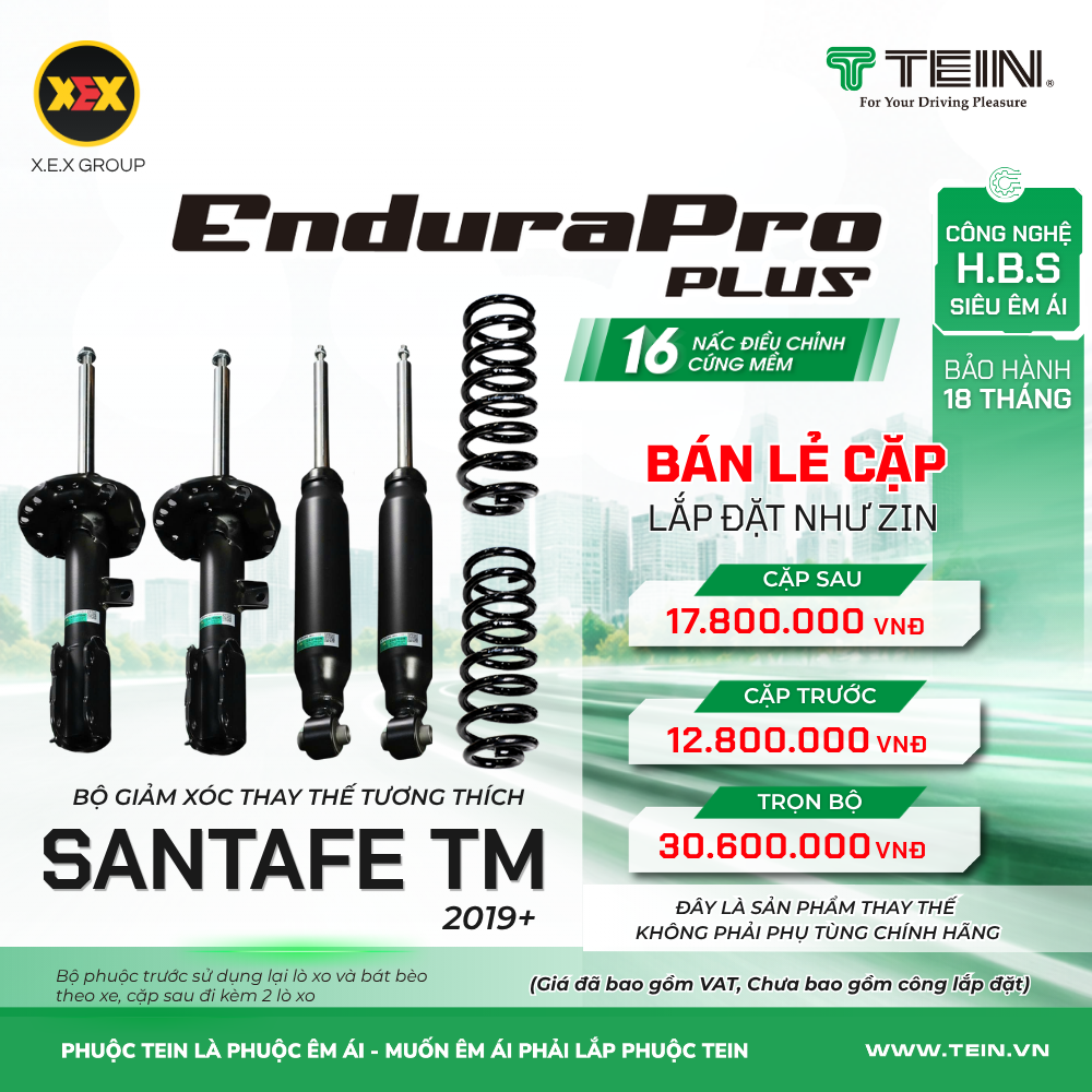 GIẢM XÓC THAY THẾ TƯƠNG THÍCH HYUNDAI SANTAFE ( 2019+) TEIN ENDURAPRO PLUS – PHUỘC NHÚN SỐ 1 NHẬT BẢN