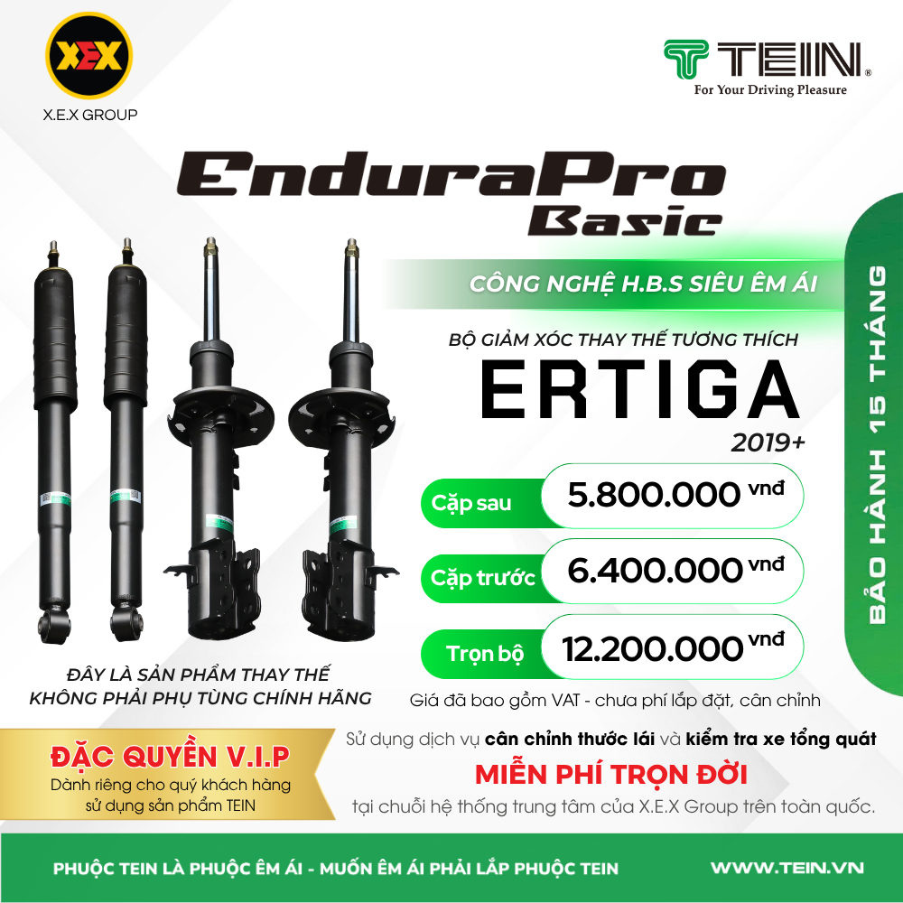 GIẢM XÓC THAY THẾ TƯƠNG THÍCH SUZUKI ERTIGA (2020+) TEIN BASIC