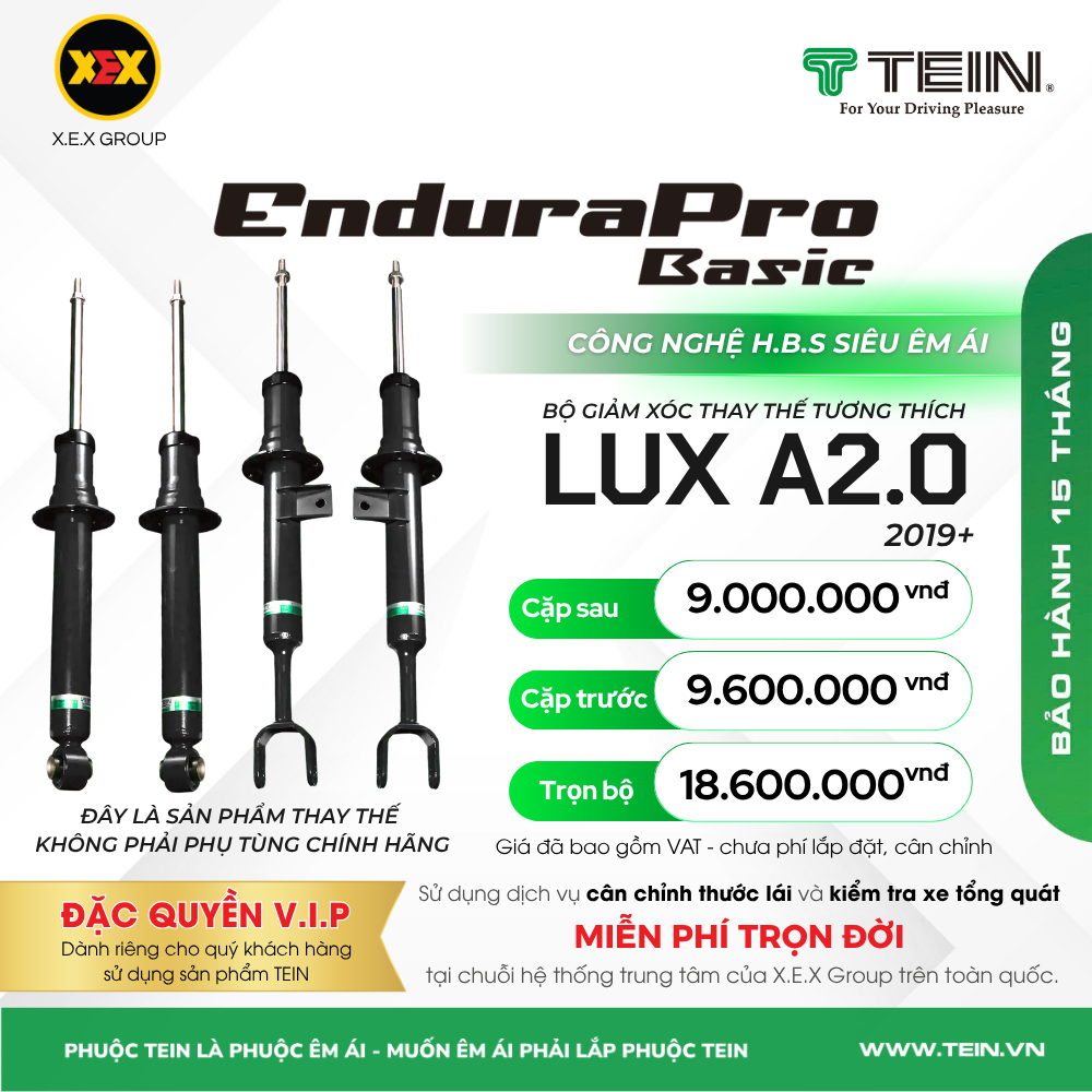 GIẢM XÓC THAY THẾ TƯƠNG THÍCH CHO XE VINFAST LUX A2.0 (2019+) TEIN BASIC