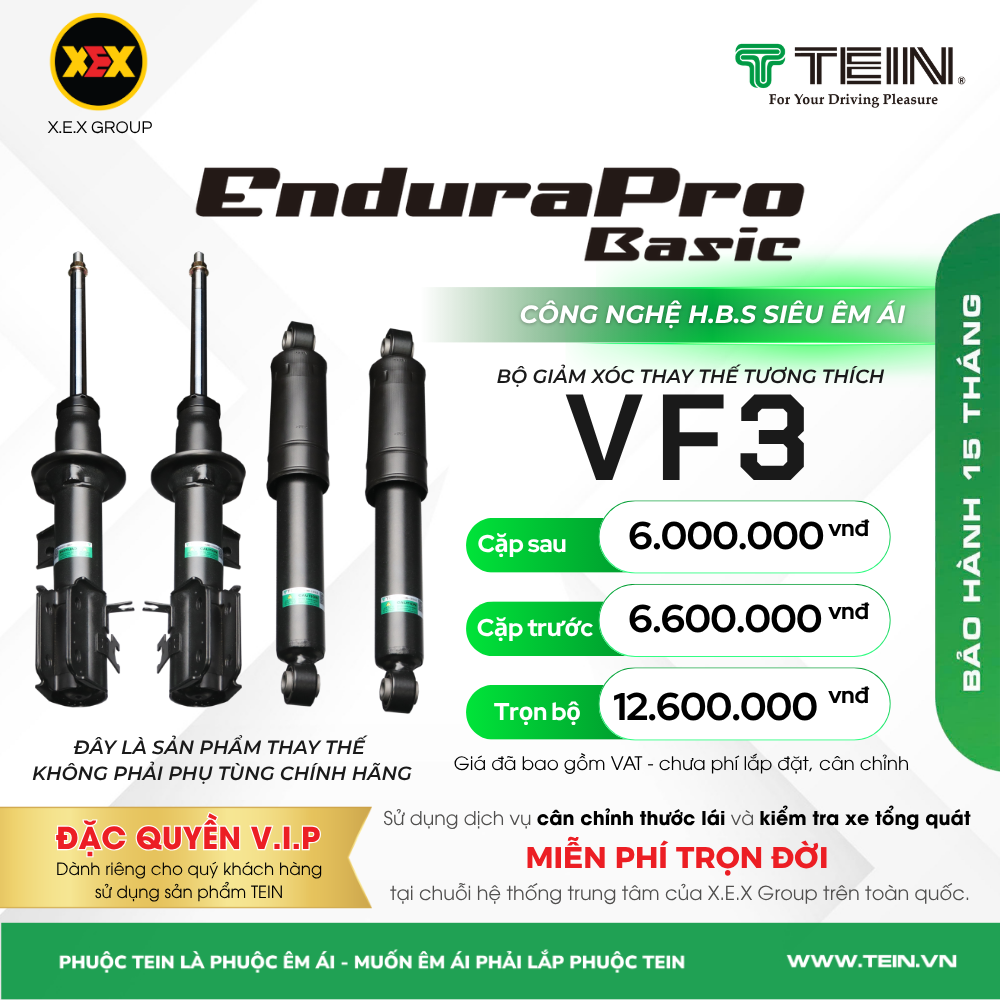 Phuộc VF3 TEIN Basic – Siêu phẩm êm ái vượt trội dành cho xe Vinfast