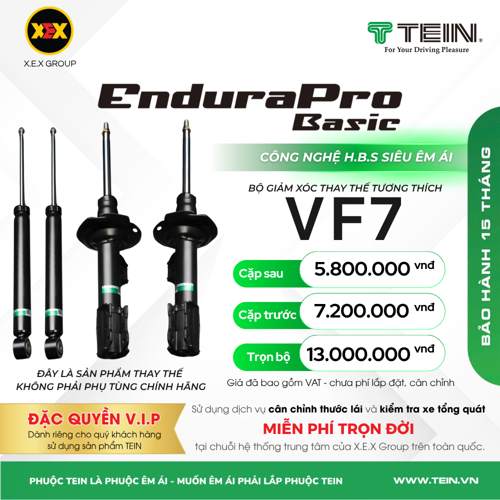 GIẢM XÓC THAY THẾ TƯƠNG THÍCH VINFAST VF7 – TEIN BASIC