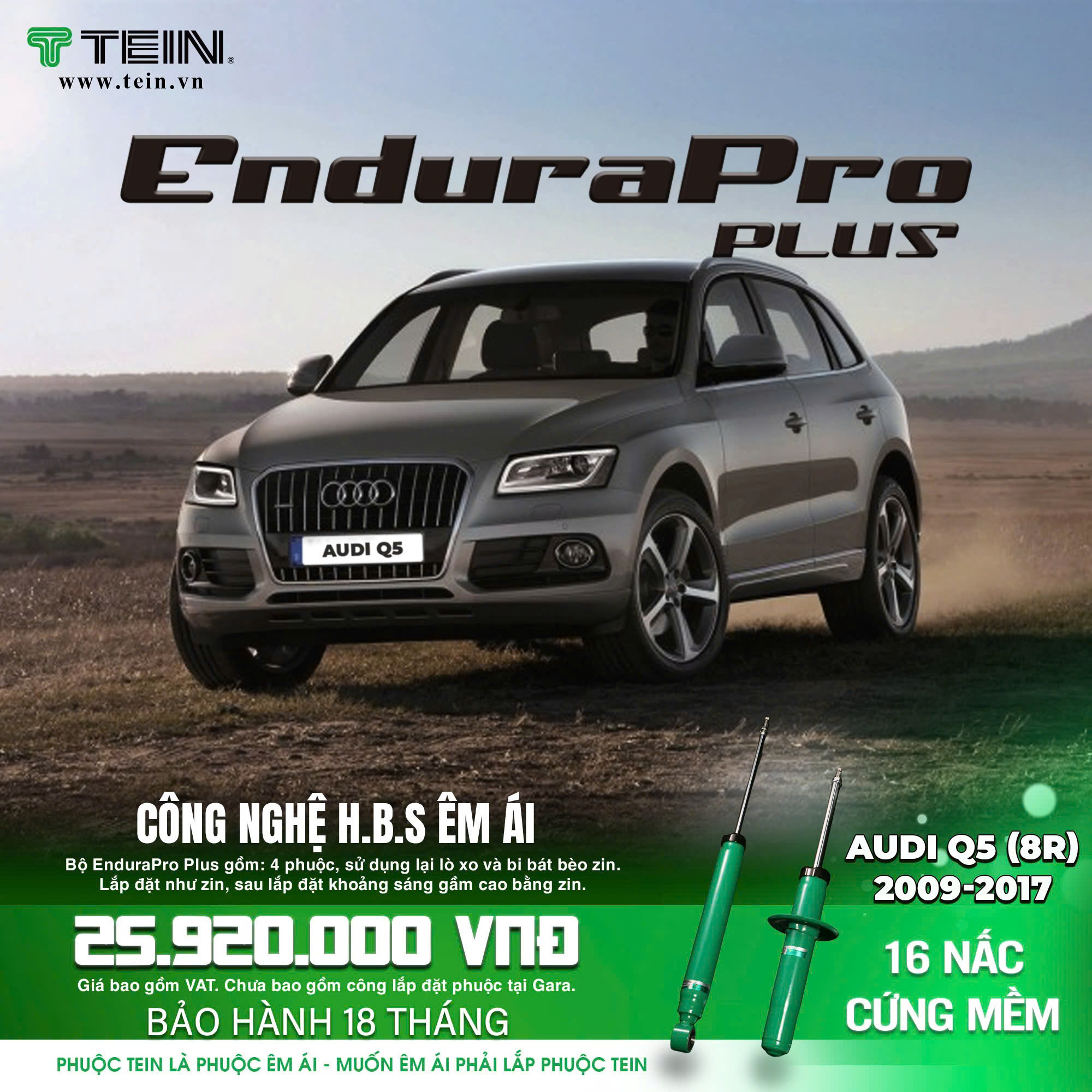 GIẢM XÓC CHO XE AUDI Q5 (8R) (2009-2017) TEIN ENDURAPRO PLUS