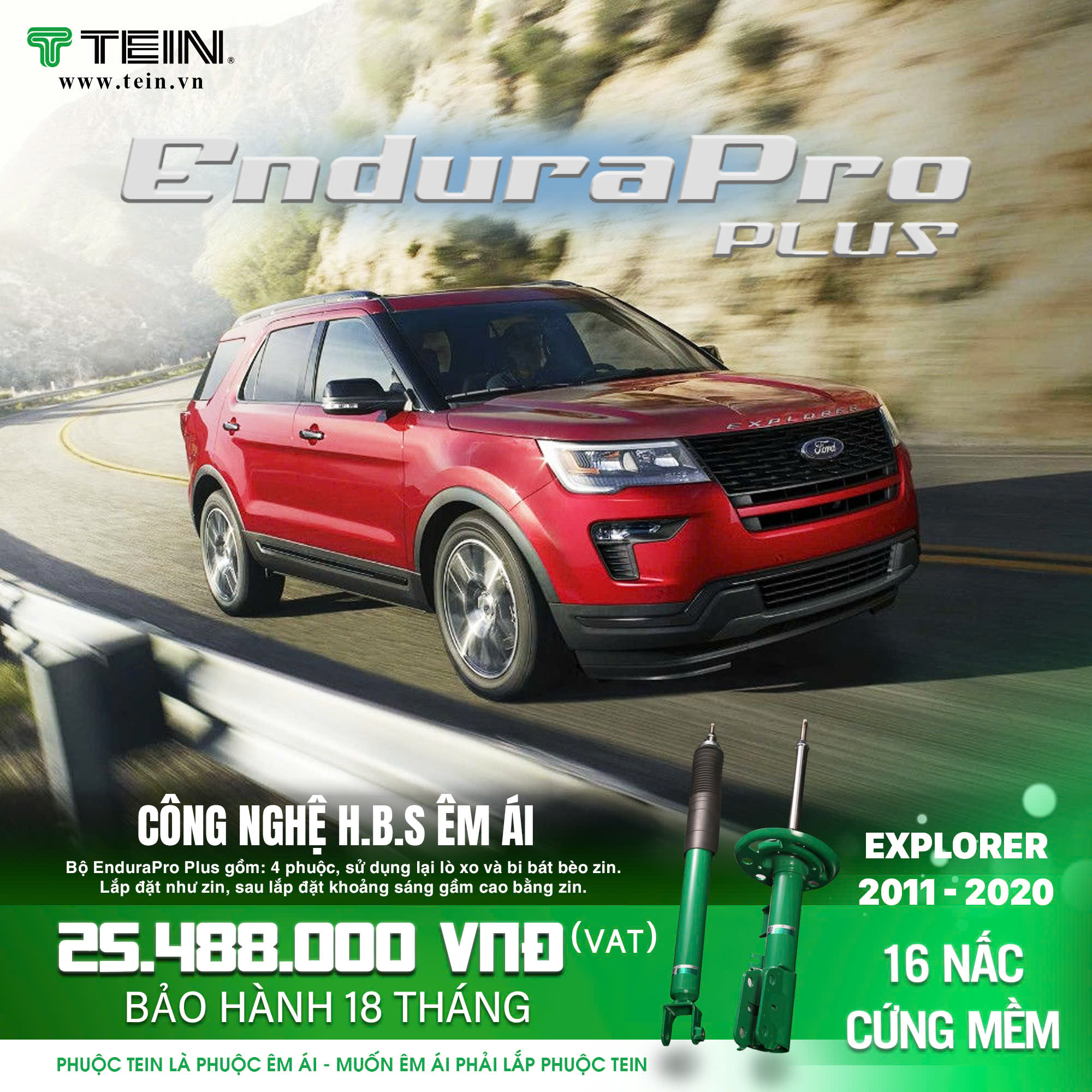 GIẢM XÓC CHO XE FORD EXPLORER (2011-2020+) TEIN ENDURAPRO PLUS