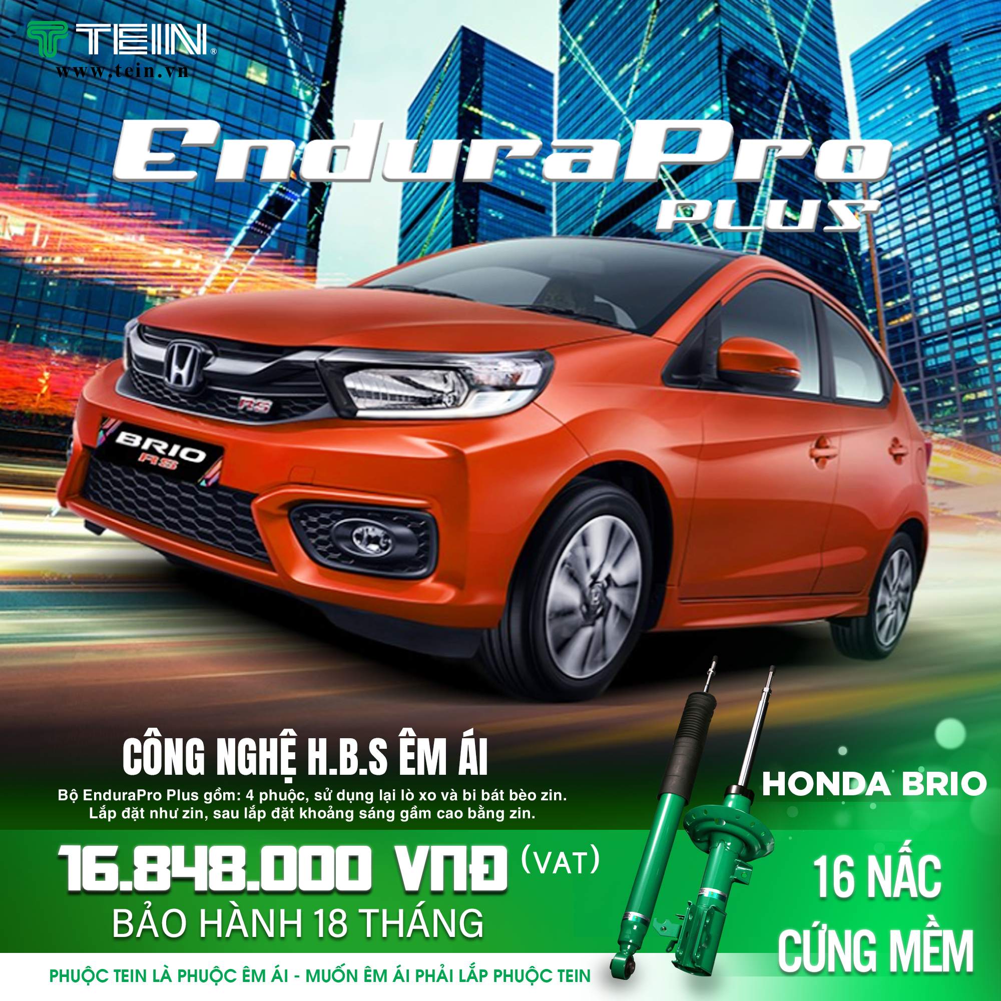GIẢM XÓC CHO XE HONDA BRIO (2019+) TEIN ENDURAPRO PLUS