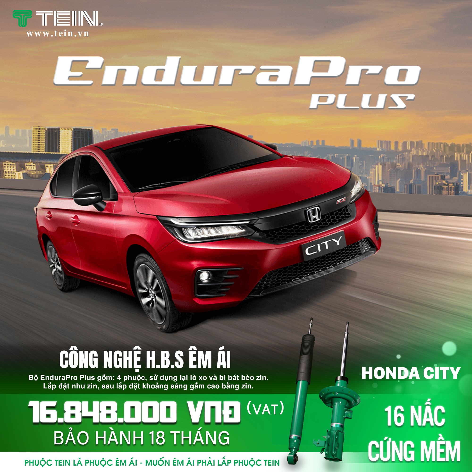 GIẢM XÓC CHO XE HONDA CITY (2013+) TEIN ENDURAPRO PLUS