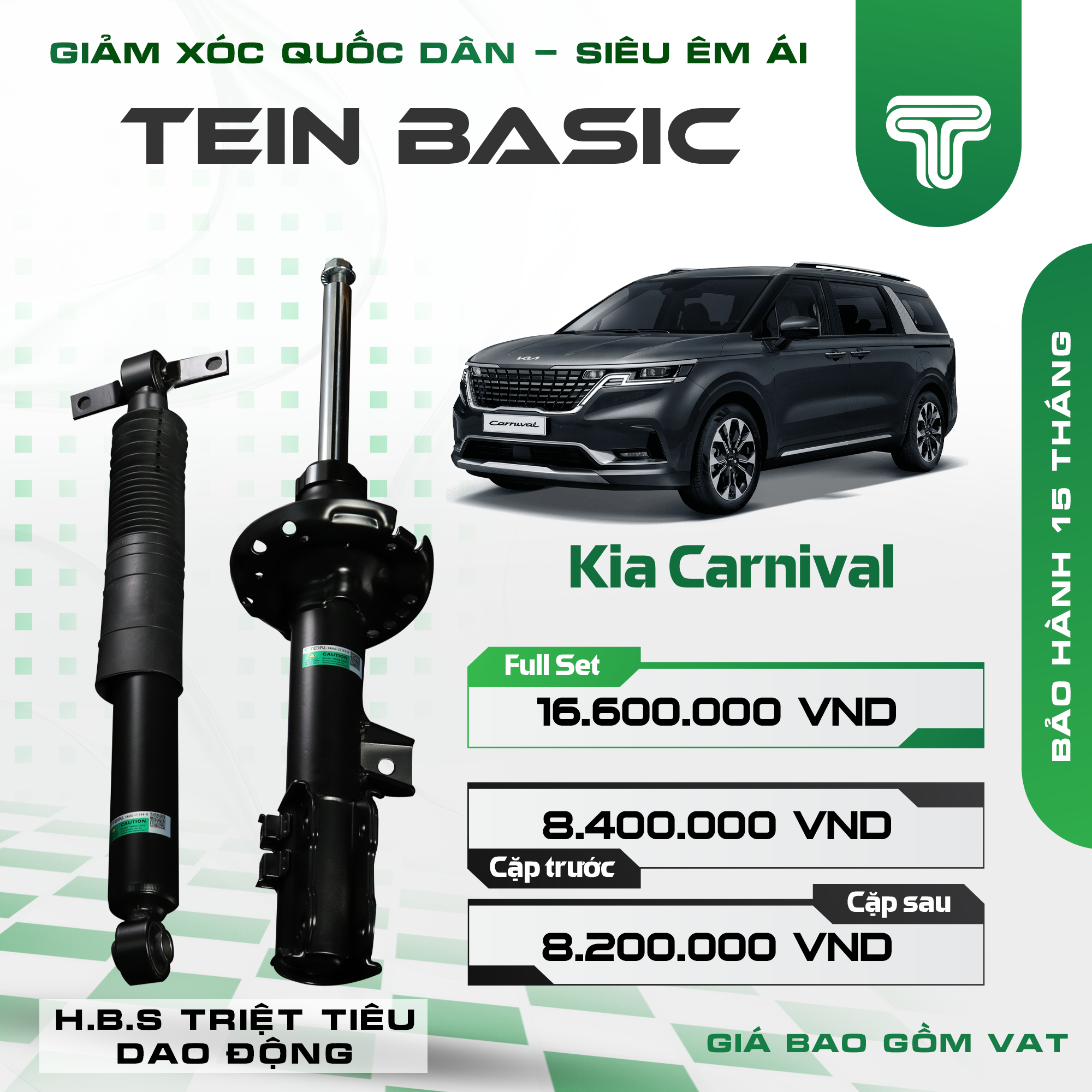 GIẢM XÓC CHO XE KIA CARNIVAL (2022+) TEIN BASIC