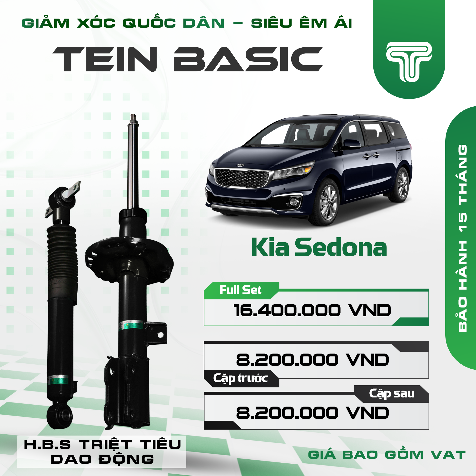 GIẢM XÓC CHO XE KIA SEDONA (2015-2021) TEIN BASIC