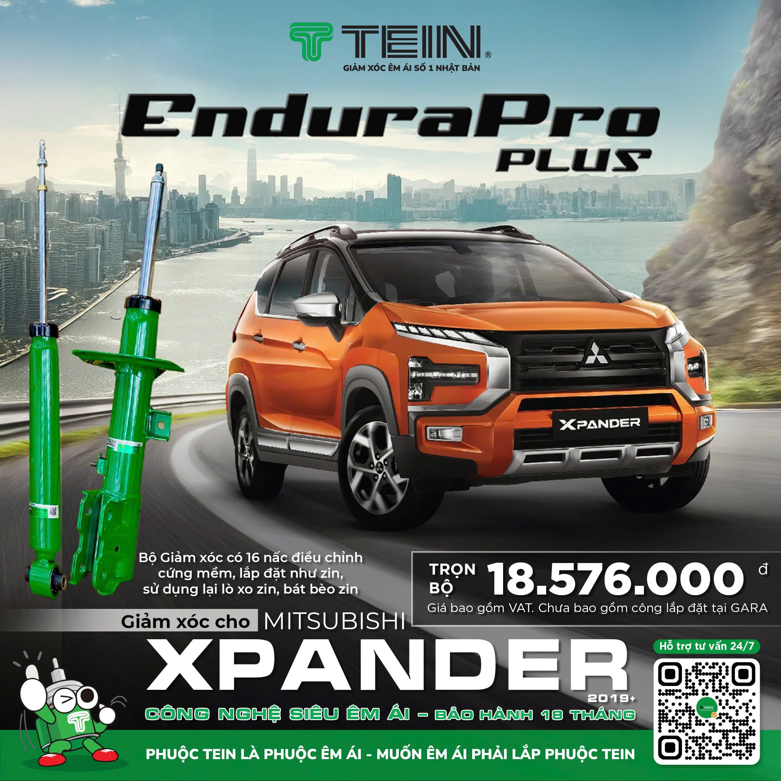 GIẢM XÓC CHO XE MITSUBISHI XPANDER (2019+) TEIN ENDURAPRO PLUS