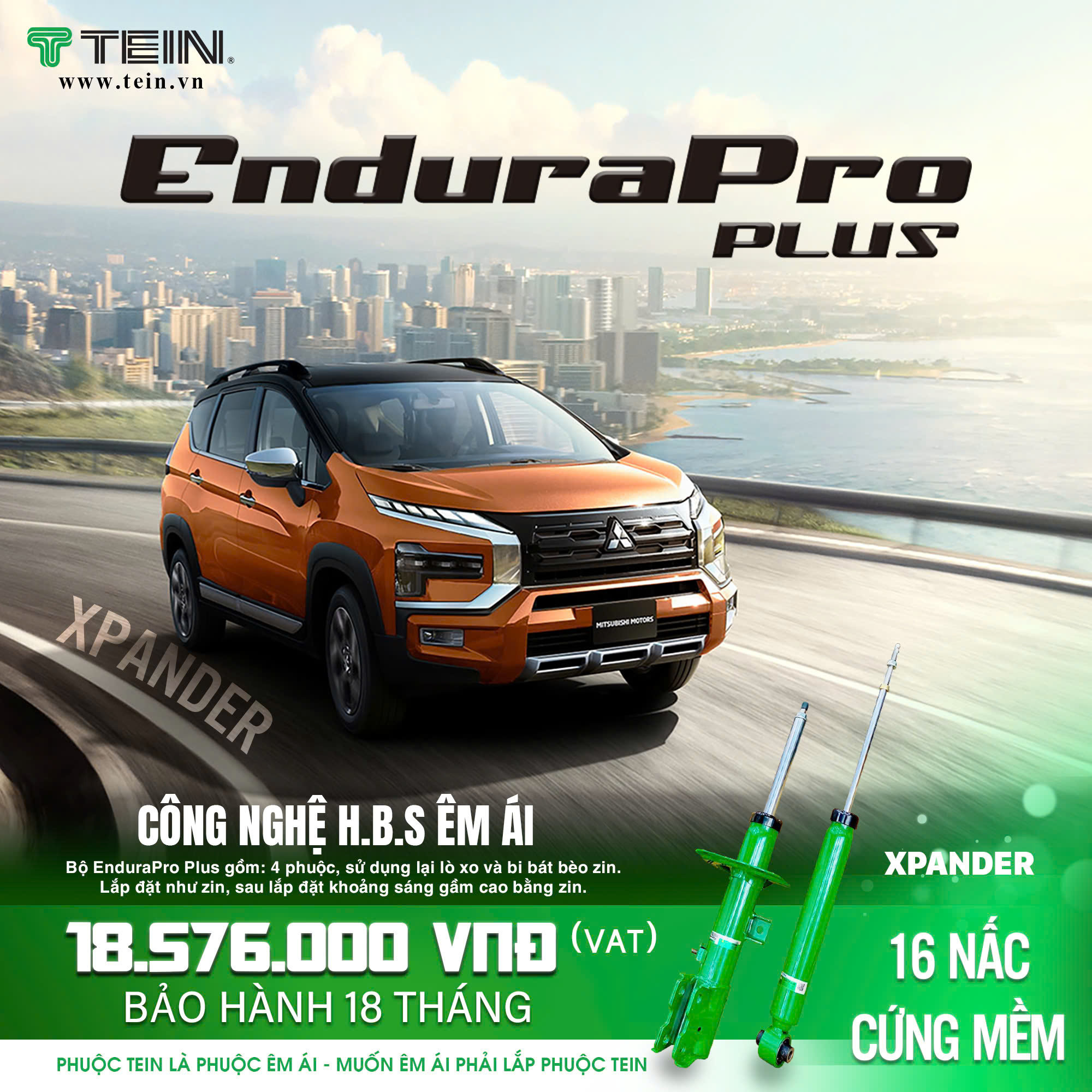GIẢM XÓC CHO XE MITSUBISHI XPANDER (2019+) TEIN ENDURAPRO PLUS