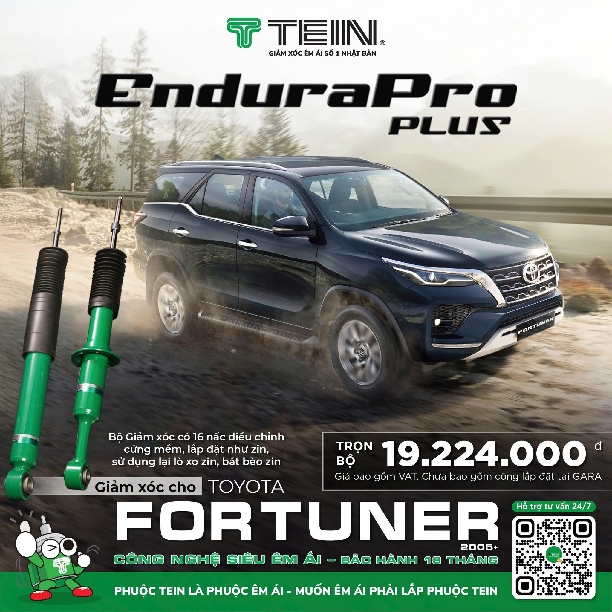 GIẢM XÓC CHO XE TOYOTA FORTUNER TEIN ENDURAPRO PLUS