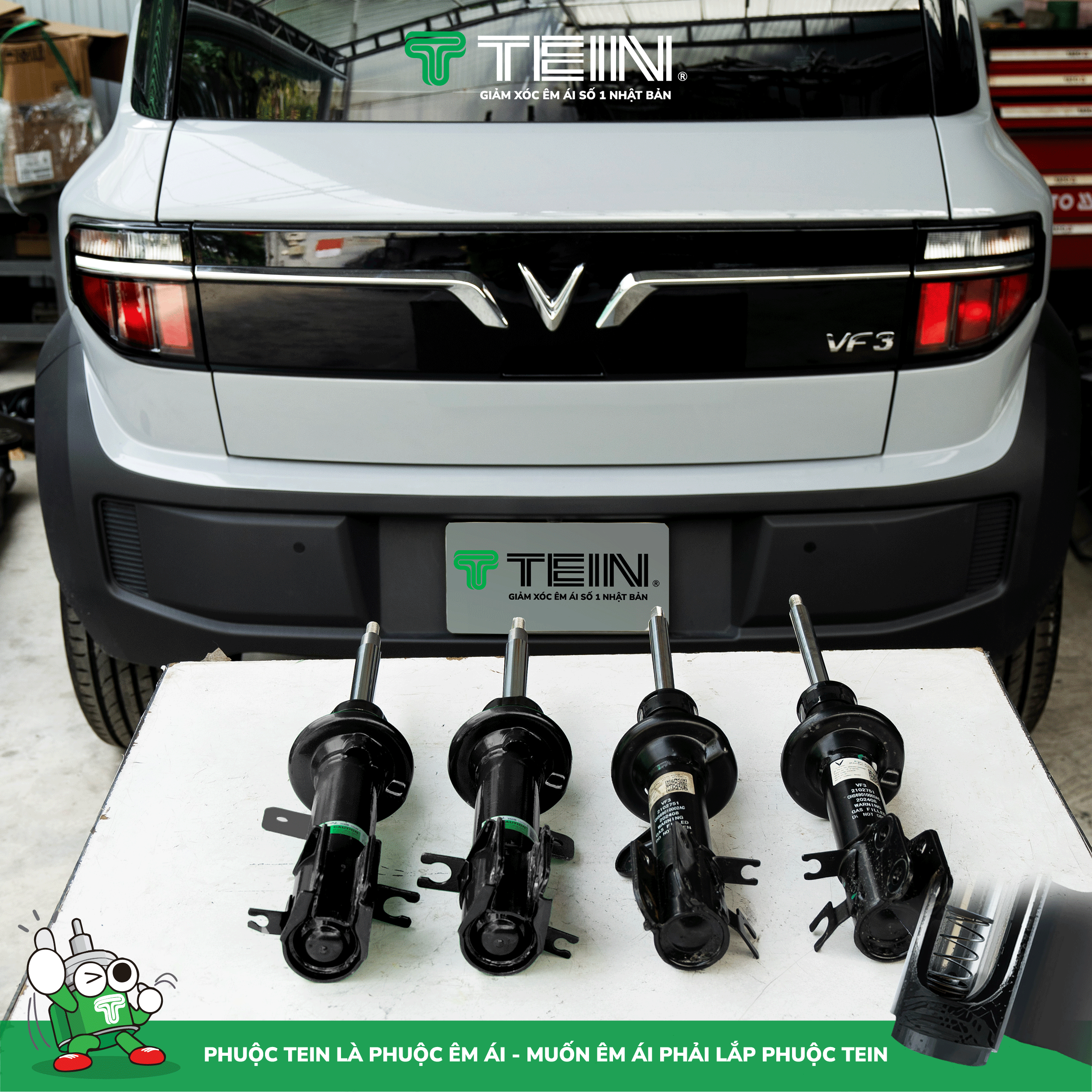 Phuộc VF3 TEIN Basic – Siêu phẩm êm ái vượt trội dành cho xe Vinfast