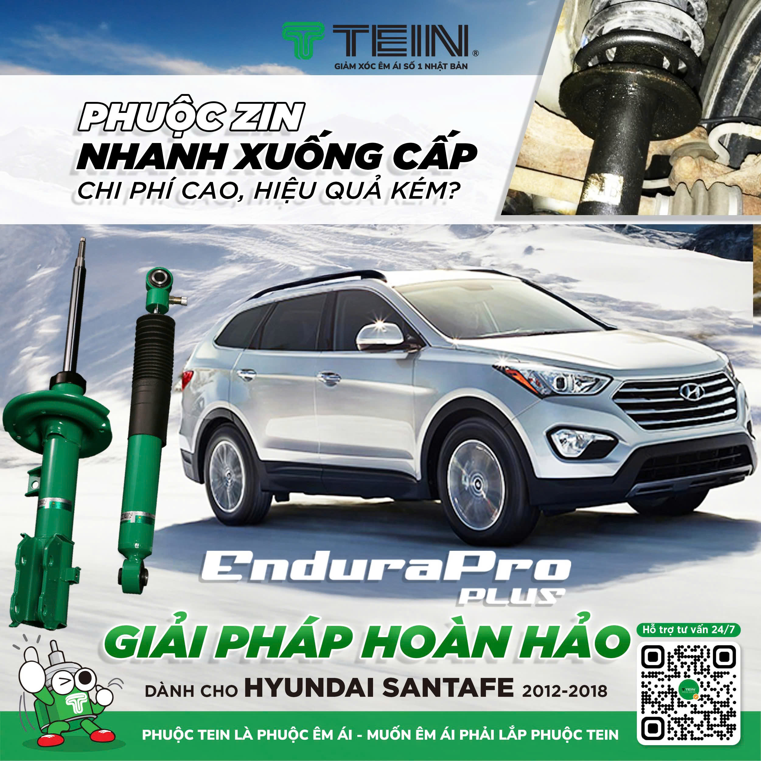 GIẢM XÓC CHO XE HYUNDAI SANTAFE 2 CẦU (2012-2018) TEIN ENDURAPRO PLUS