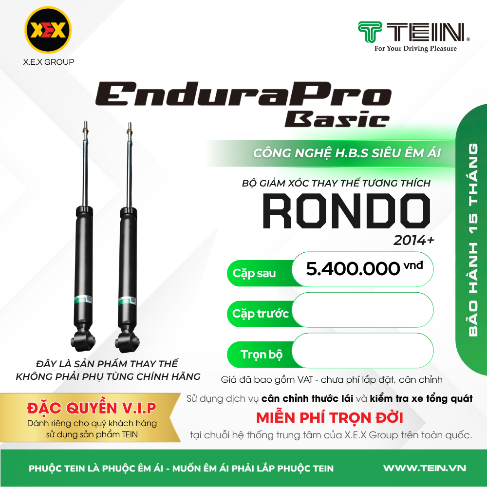 GIẢM XÓC THAY THẾ TƯƠNG THÍCH CHO XE KIA RONDO (2014+) TEIN BASIC
