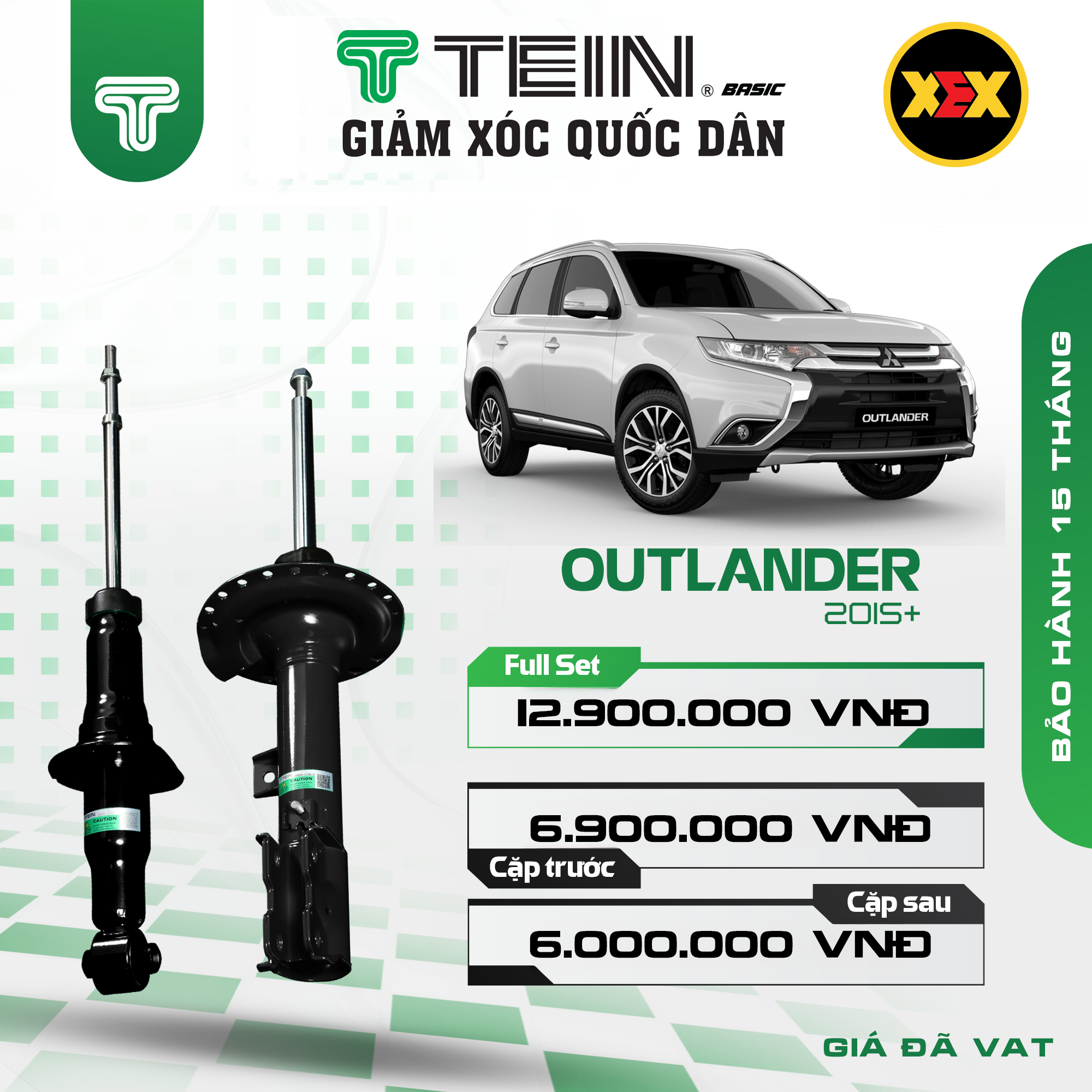 GIẢM XÓC MITSUBISHI OUTLANDER (2015+) TEIN BASIC