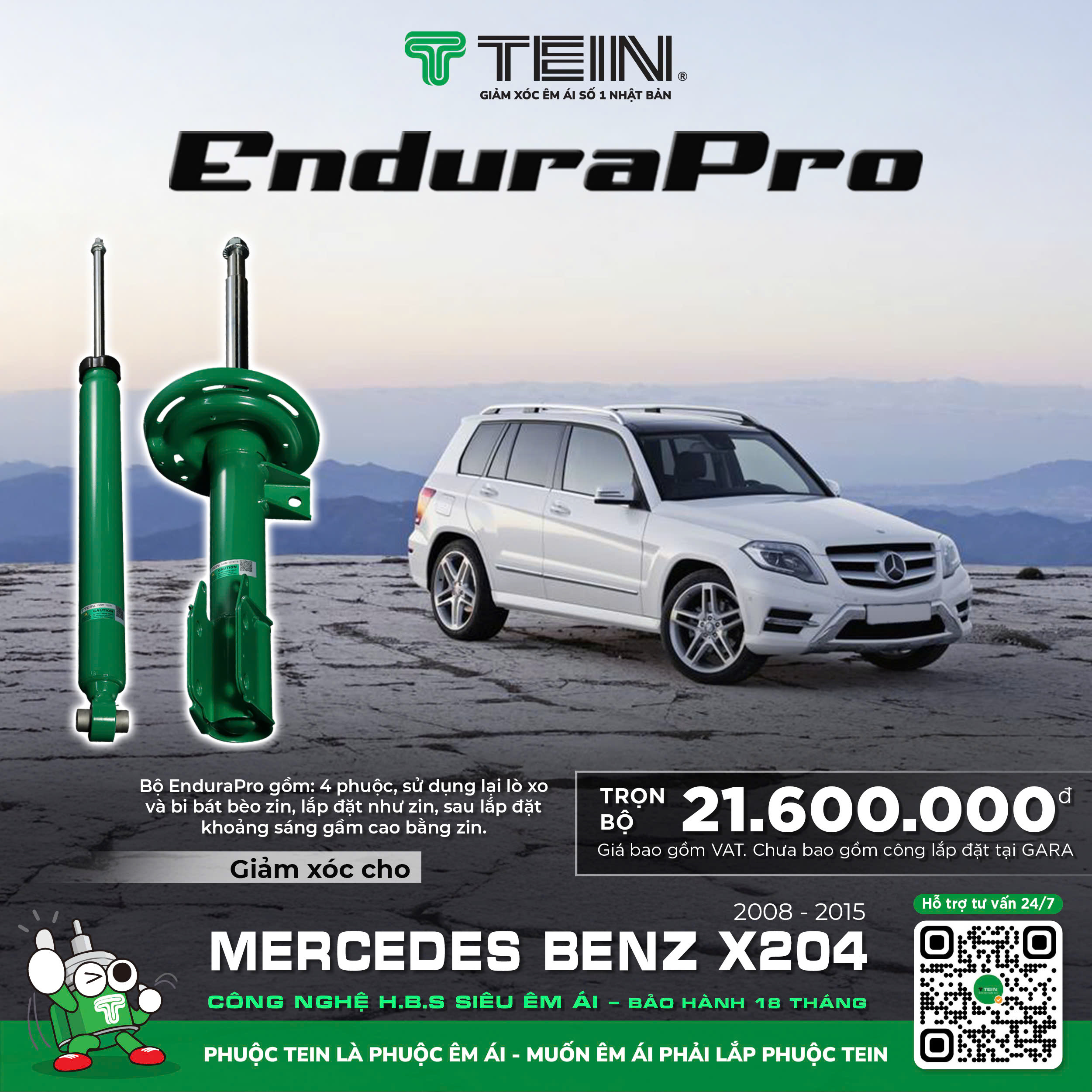 GIẢM XÓC CHO XE MERCEDES GLK X204 (2008-2015) TEIN ENDURAPRO