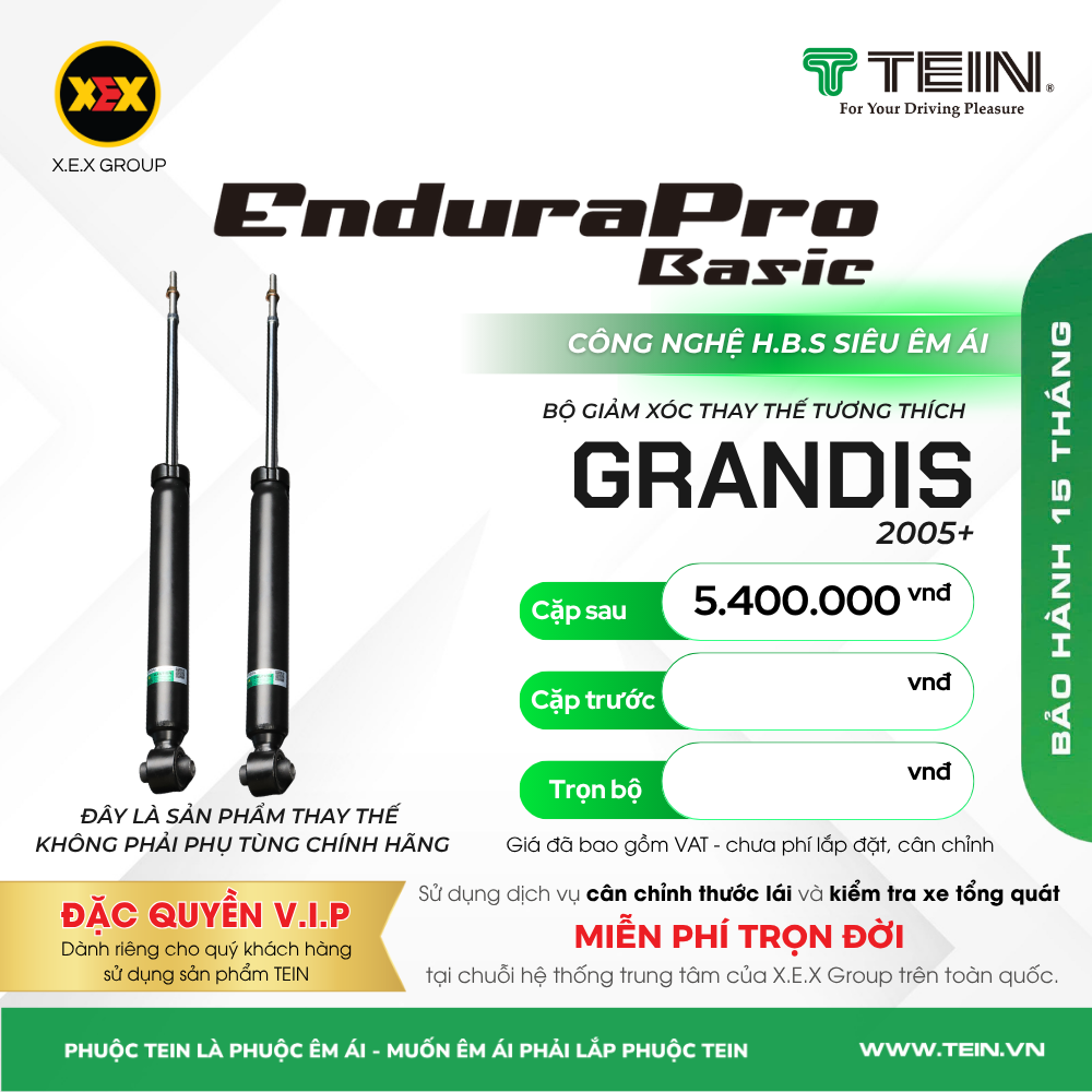 GIẢM XÓC THAY THẾ TƯƠNG THÍCH CHO XE MITSUBISHI GRANDIS (2005+) TEIN BASIC