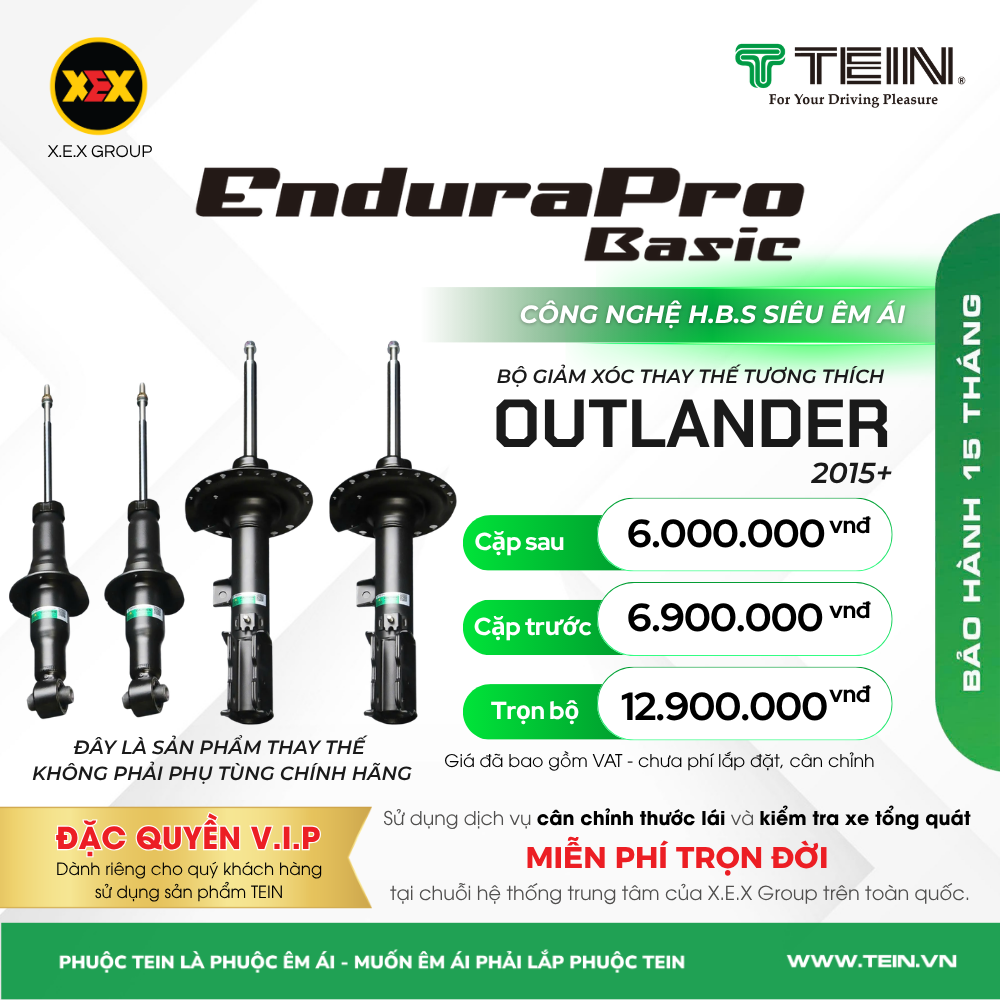 GIẢM XÓC THAY THẾ TƯƠNG THÍCH MITSUBISHI OUTLANDER (2015+) TEIN BASIC
