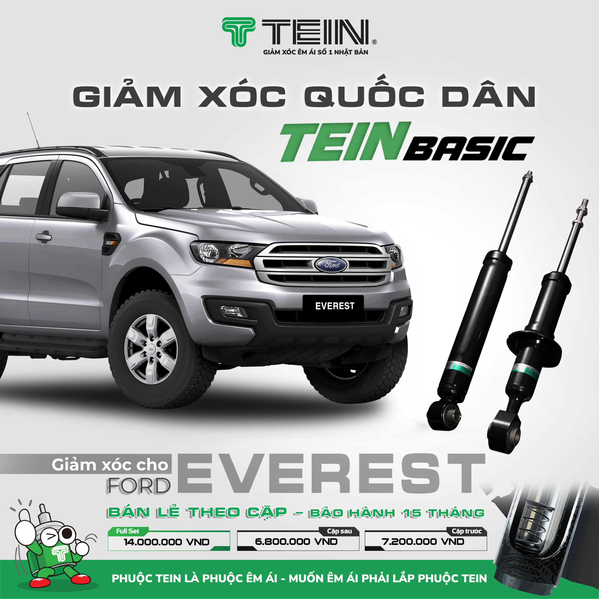 Phuộc Everest tốt nhất – Nâng Tầm Trải Nghiệm Lái Cho Ford Everest 2019–2021 Với TEIN Basic