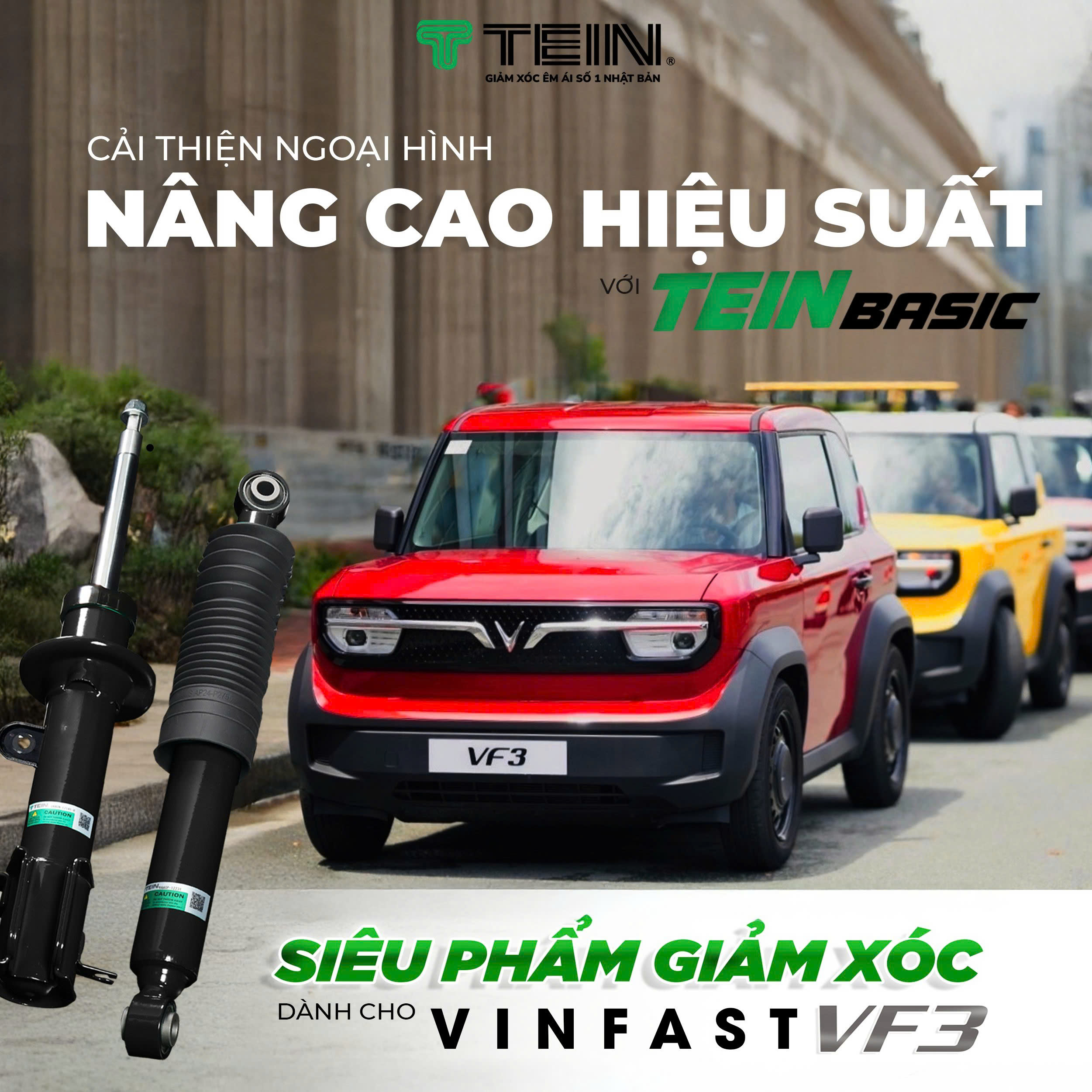 Phuộc VF3 TEIN Basic – Siêu phẩm êm ái vượt trội dành cho xe Vinfast
