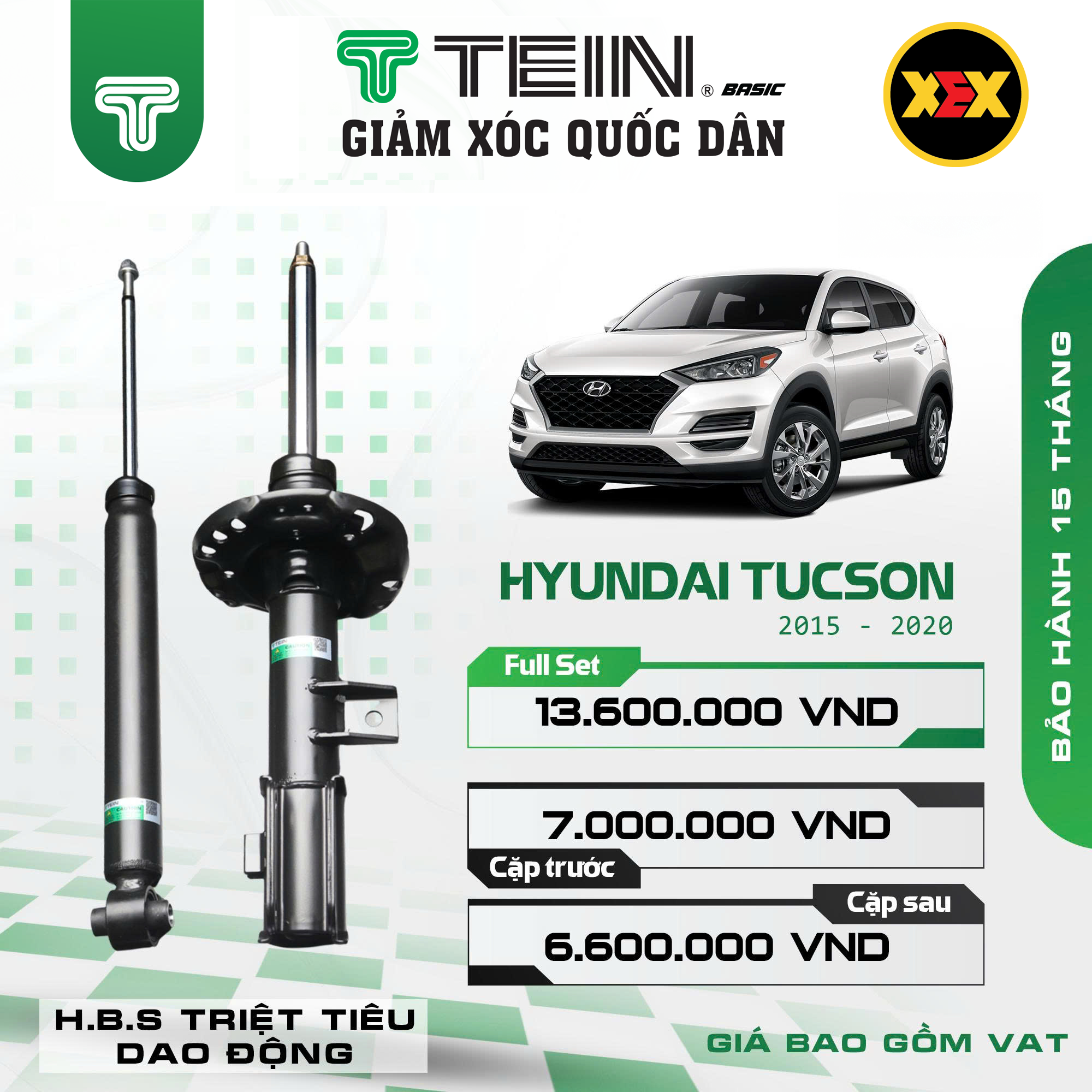 PHUỘC GIẢM XÓC HYUNDAI TUCSON (2015-2020) TEIN BASIC