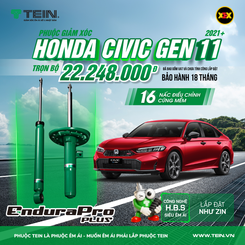 GIẢM XÓC HONDA CIVIC GEN11 (2021+) – TEIN ENDURAPRO PLUS